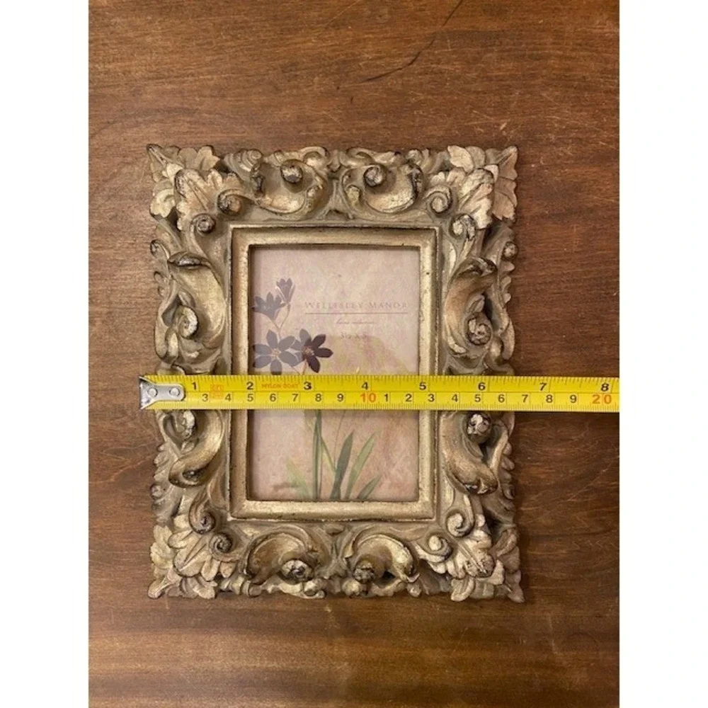 Wellesley Manor Gold Ornate Scroll Picture Frame 3.5x5 Baroque Vintage Style